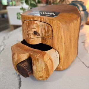 Handcrafted Wooden trinket Jewelry Box With Two Drawers organizer stash box